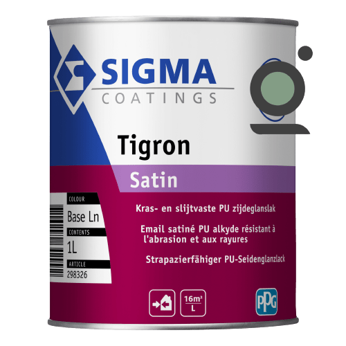 Sigma tigron satin krasvaste zijdeglanzende houtlak voor binnen en buiten
