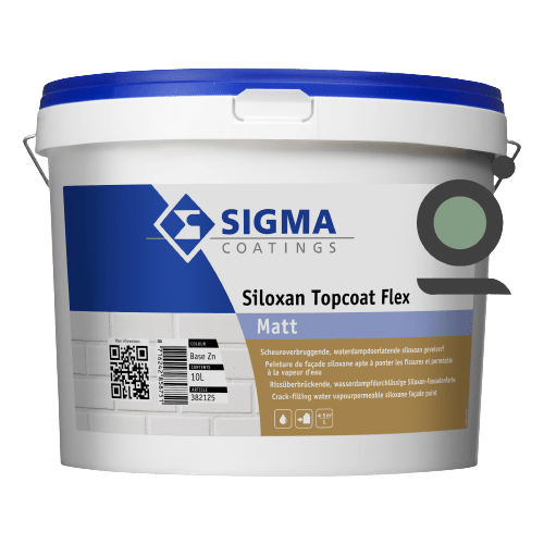 Sigma siloxan topcoat flex matt scheuroverbruggende en waterdampdoorlatende siloxaan gevelverf