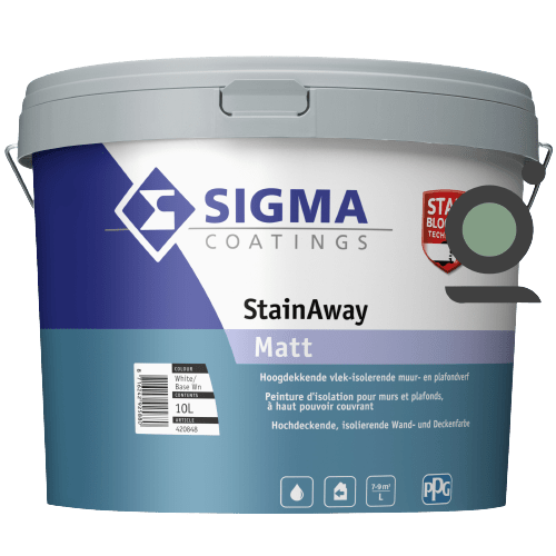 Sigma stainaway matt hoogdekkende vlek isolerende muurverf