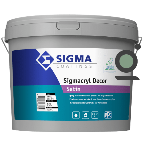 Sigmacryl decor satin zijdeglanzende muurverf voor binnen